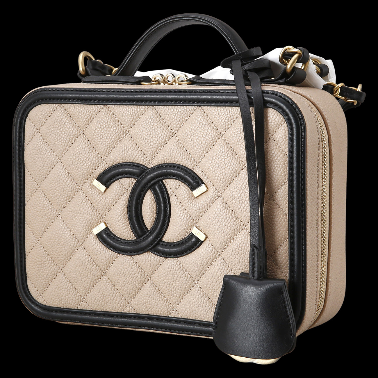 CHANEL(USED)샤넬 캐비어 코스메틱 케이스 체인 백