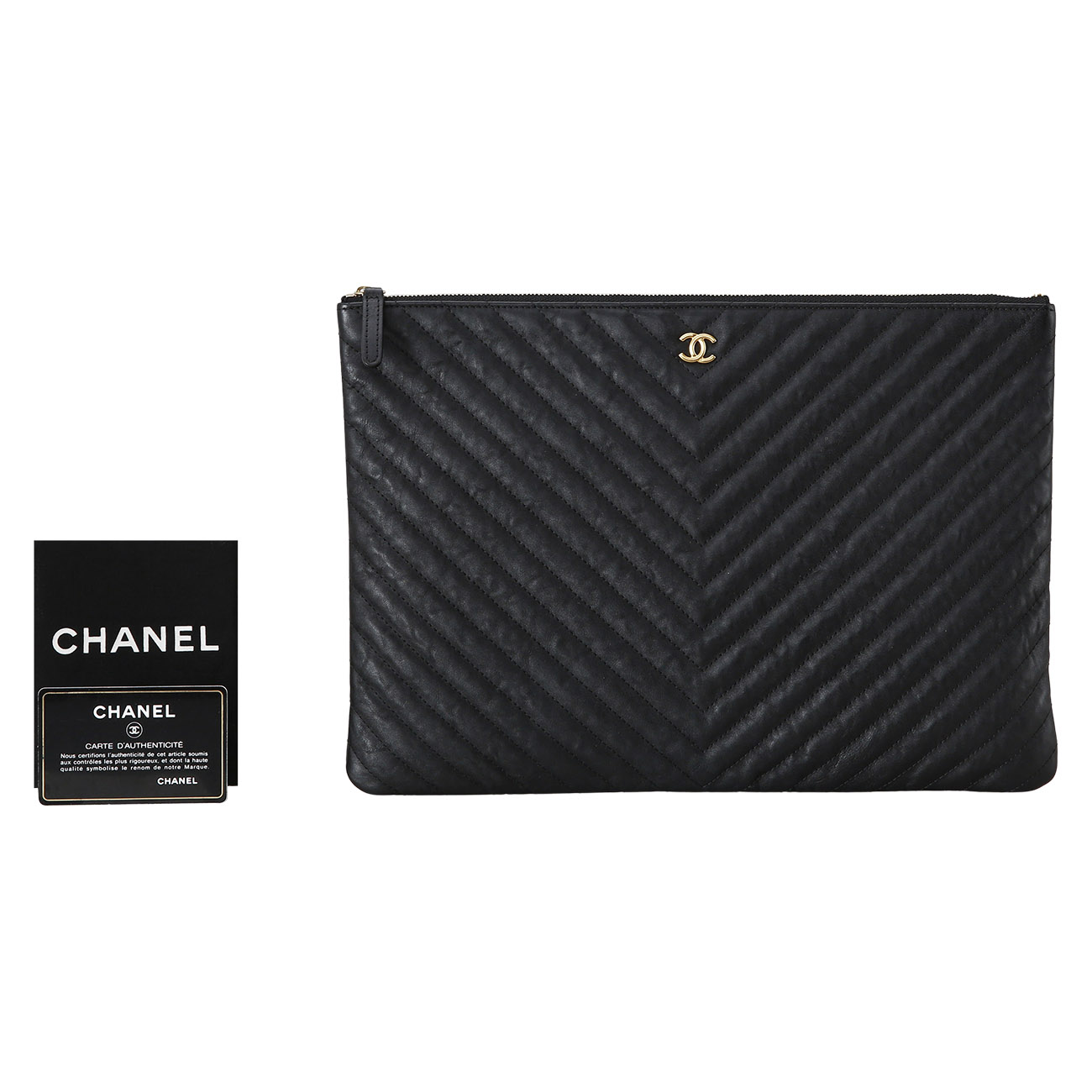 CHANEL(USED)샤넬 쉐브론 클래식 클러치 라지
