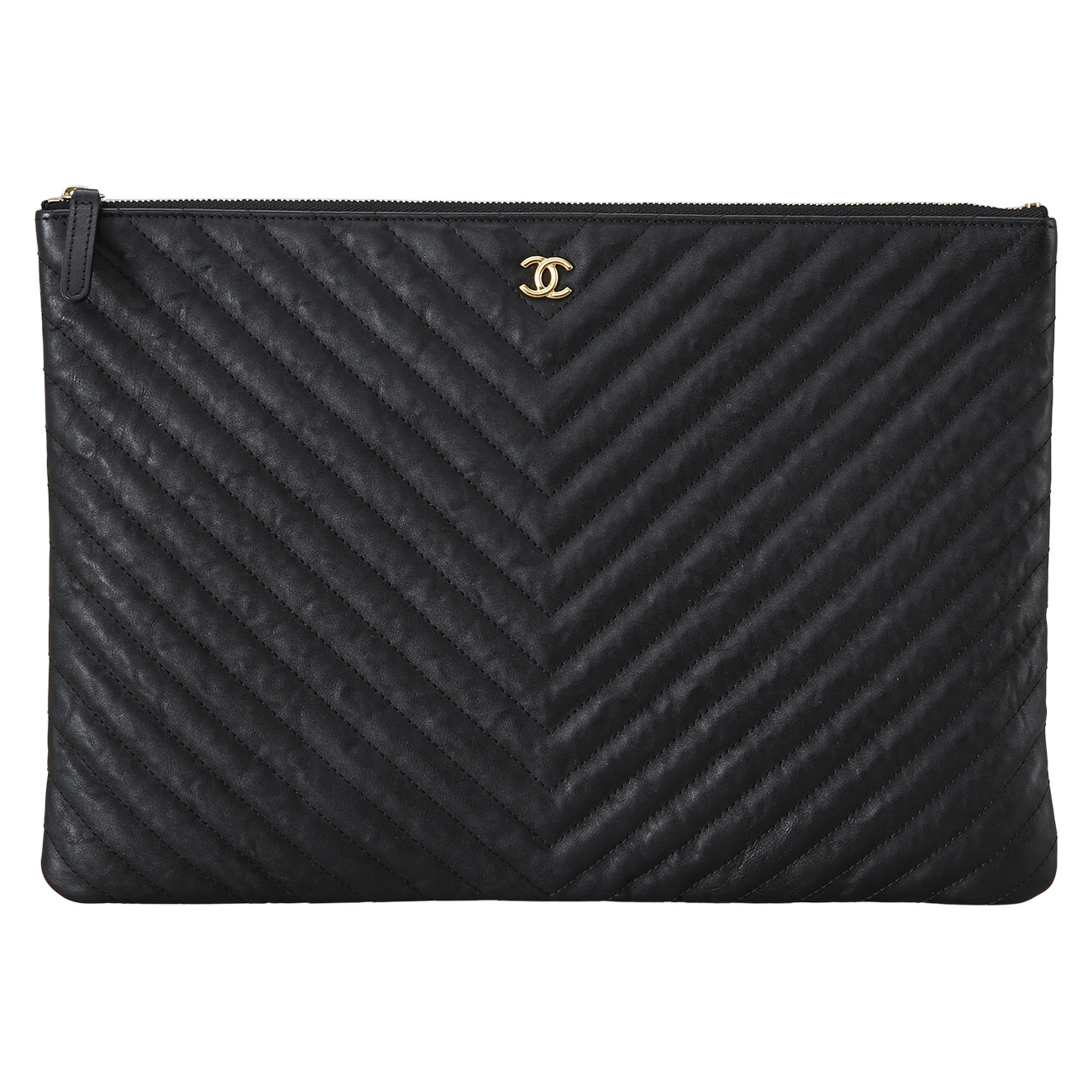 CHANEL(USED)샤넬 쉐브론 클래식 클러치 라지