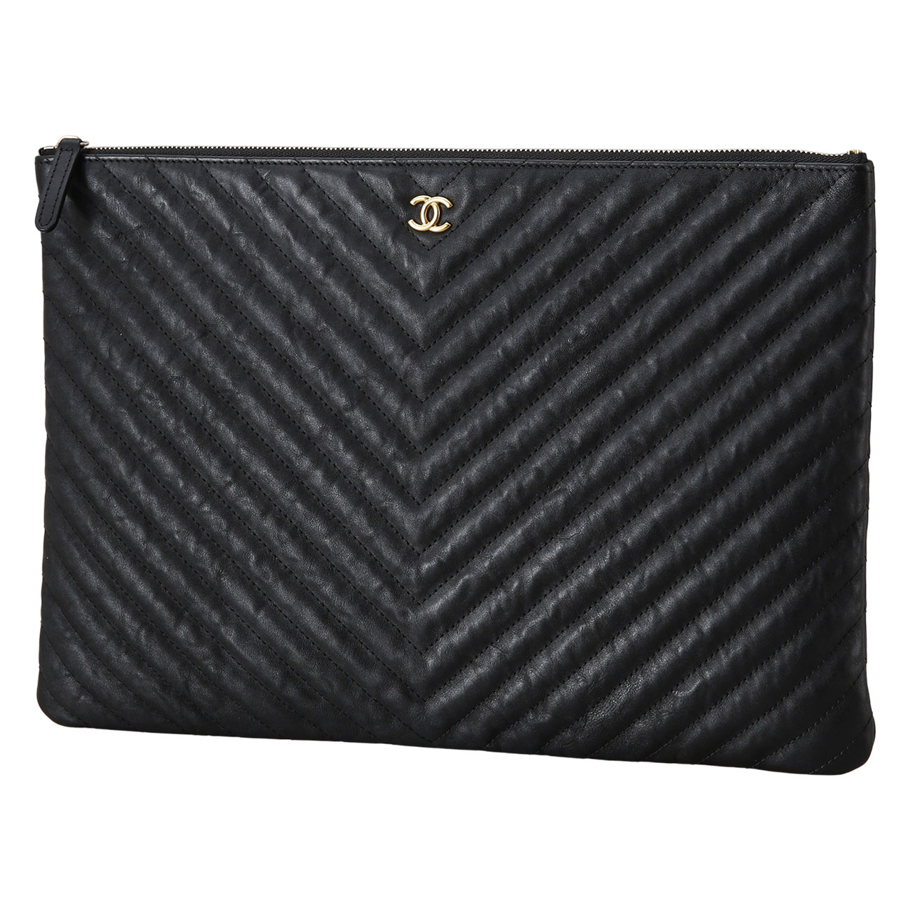 CHANEL(USED)샤넬 쉐브론 클래식 클러치 라지