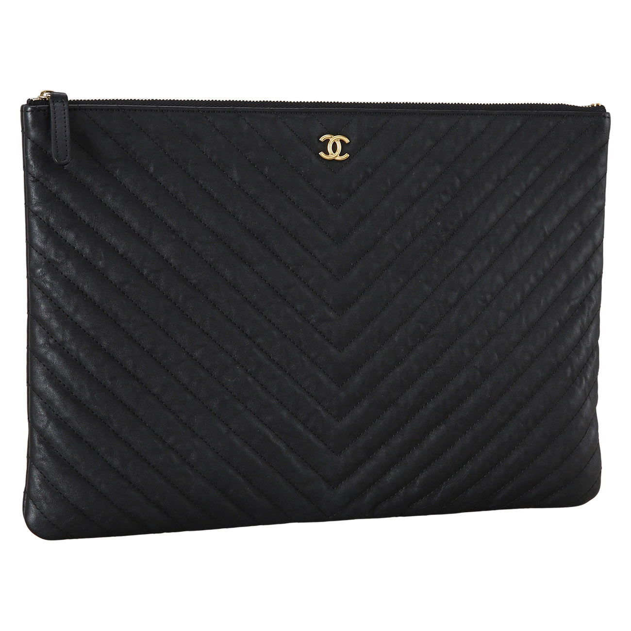 CHANEL(USED)샤넬 쉐브론 클래식 클러치 라지