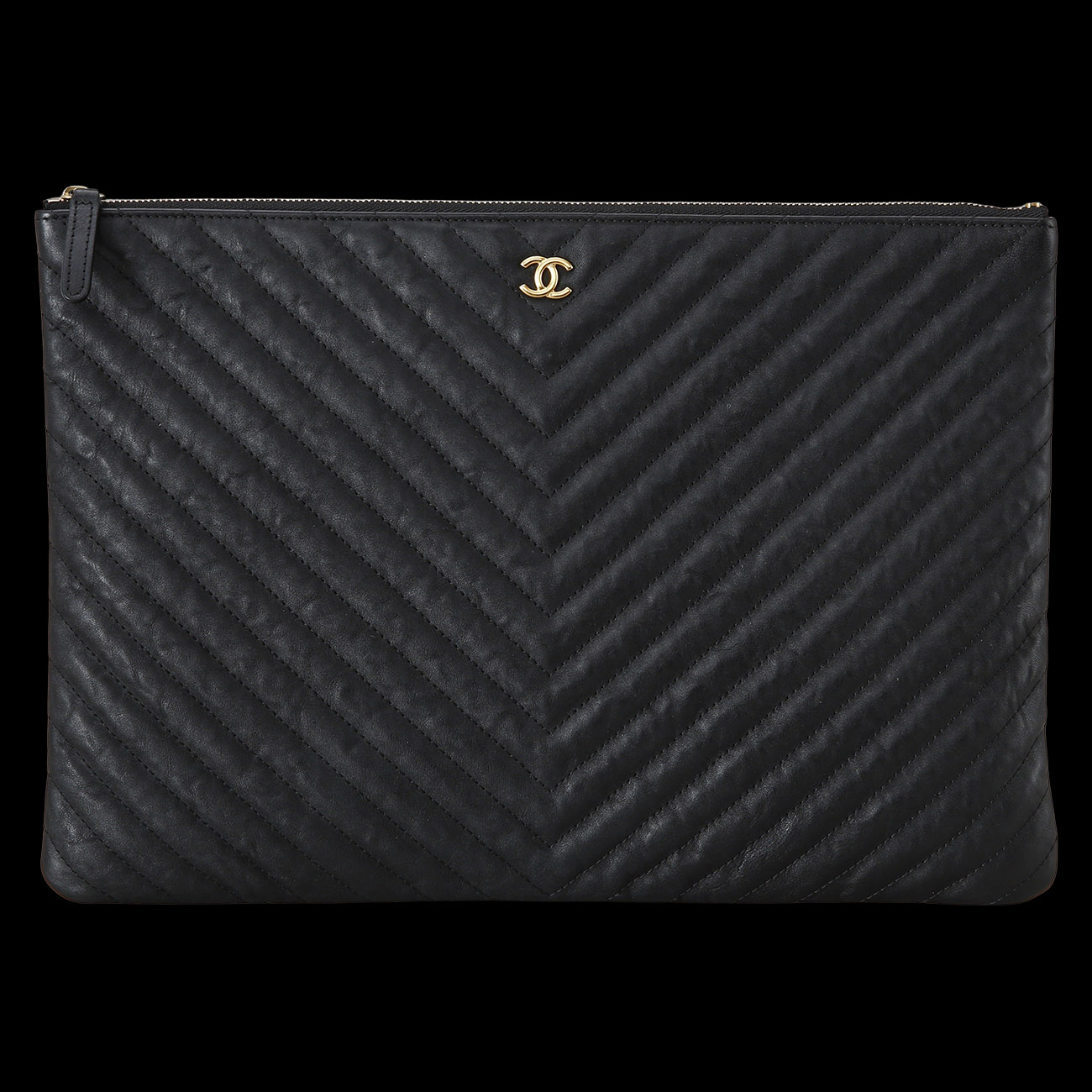 CHANEL(USED)샤넬 쉐브론 클래식 클러치 라지