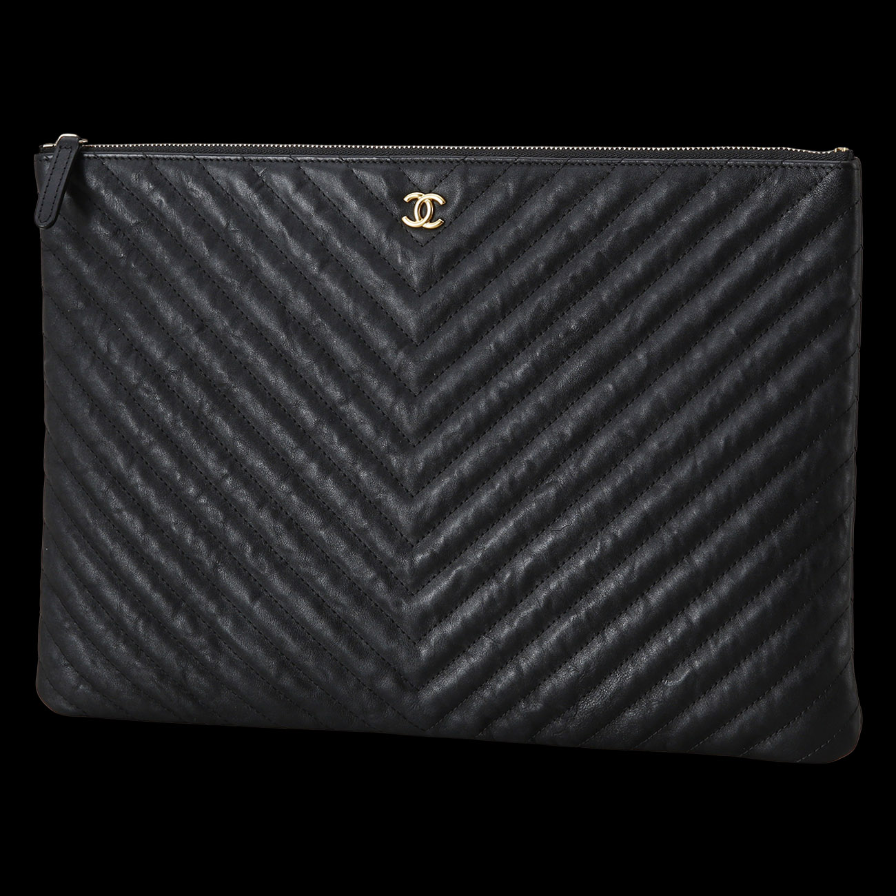 CHANEL(USED)샤넬 쉐브론 클래식 클러치 라지