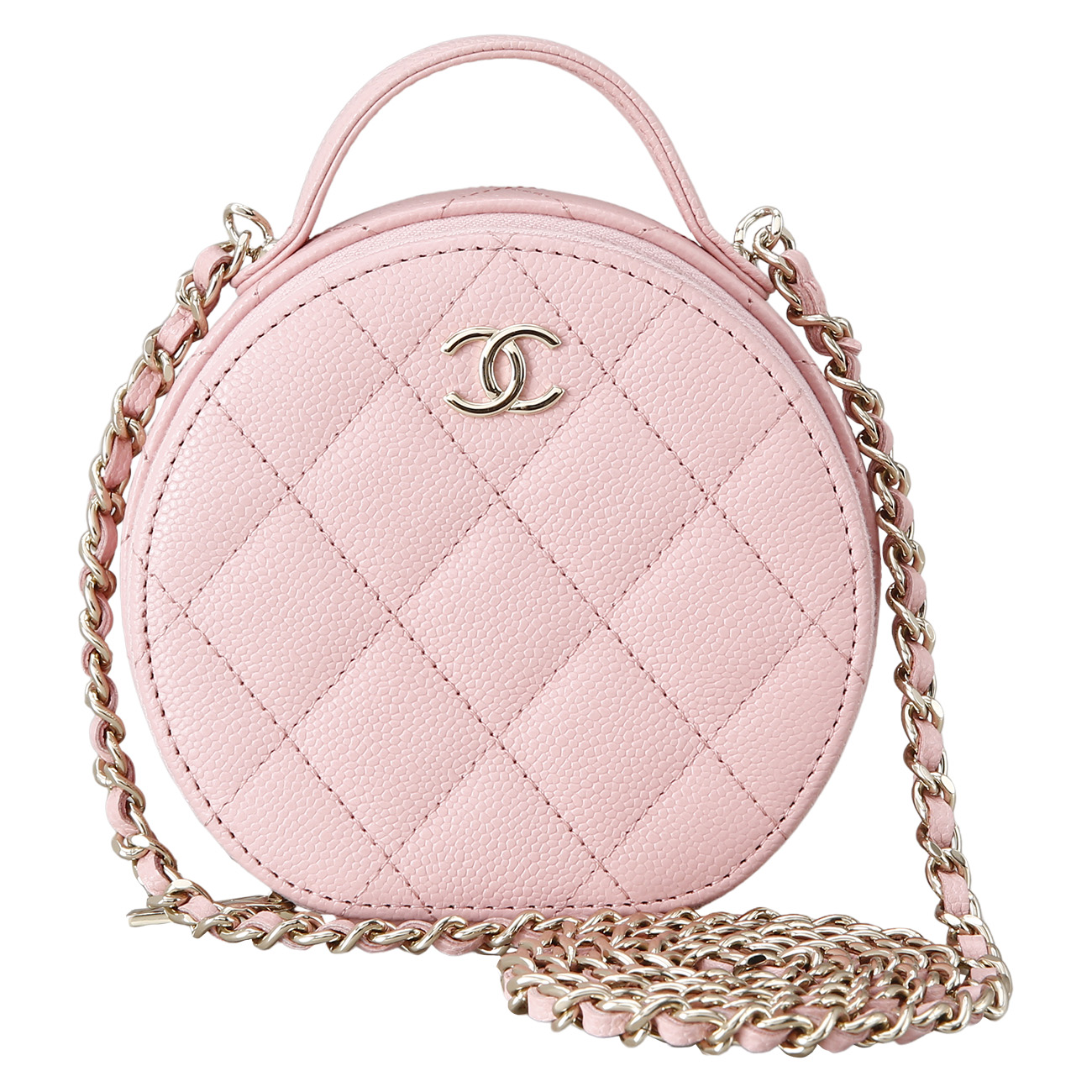CHANEL(USED)샤넬 캐비어 라운드 투웨이 체인 백