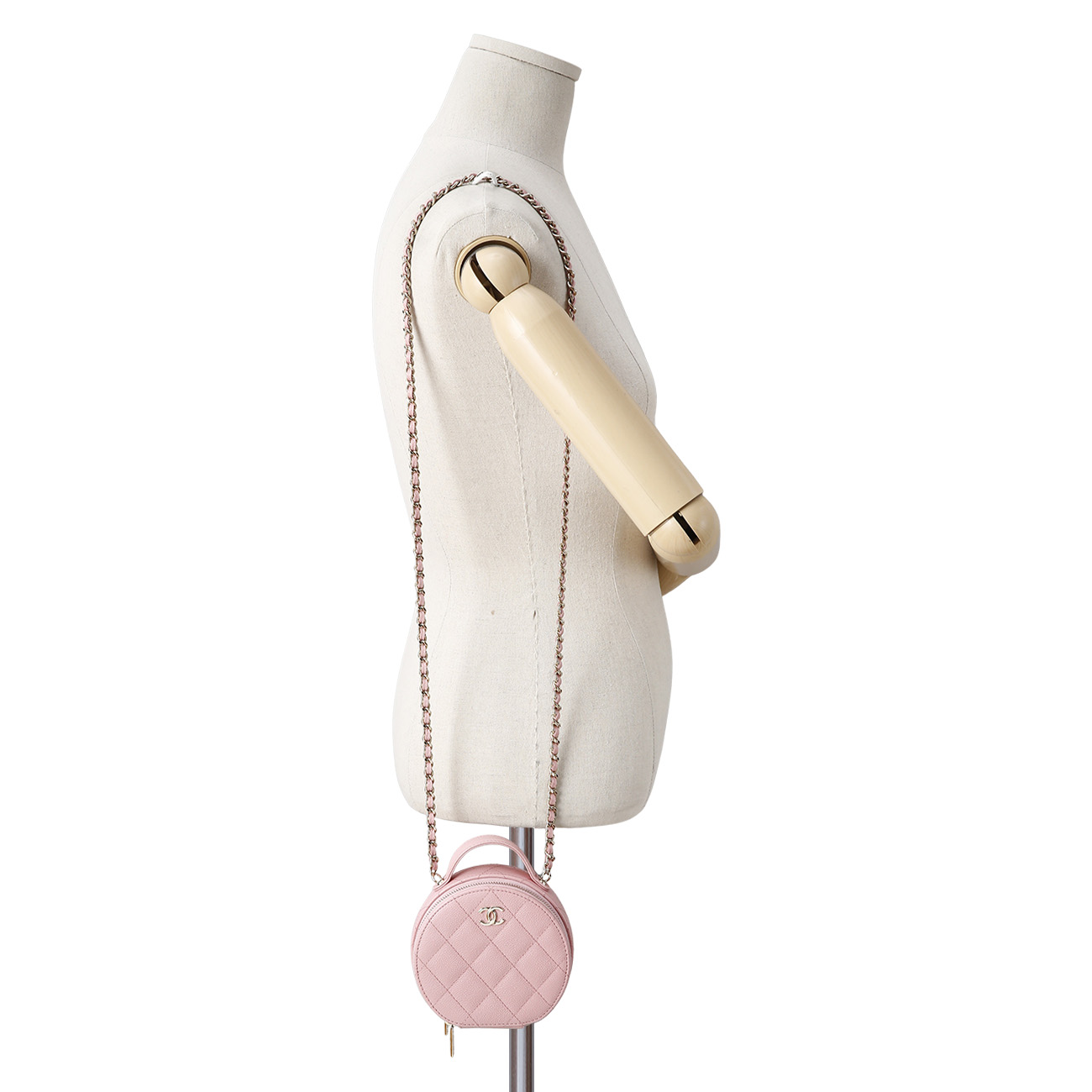 CHANEL(USED)샤넬 캐비어 라운드 투웨이 체인 백