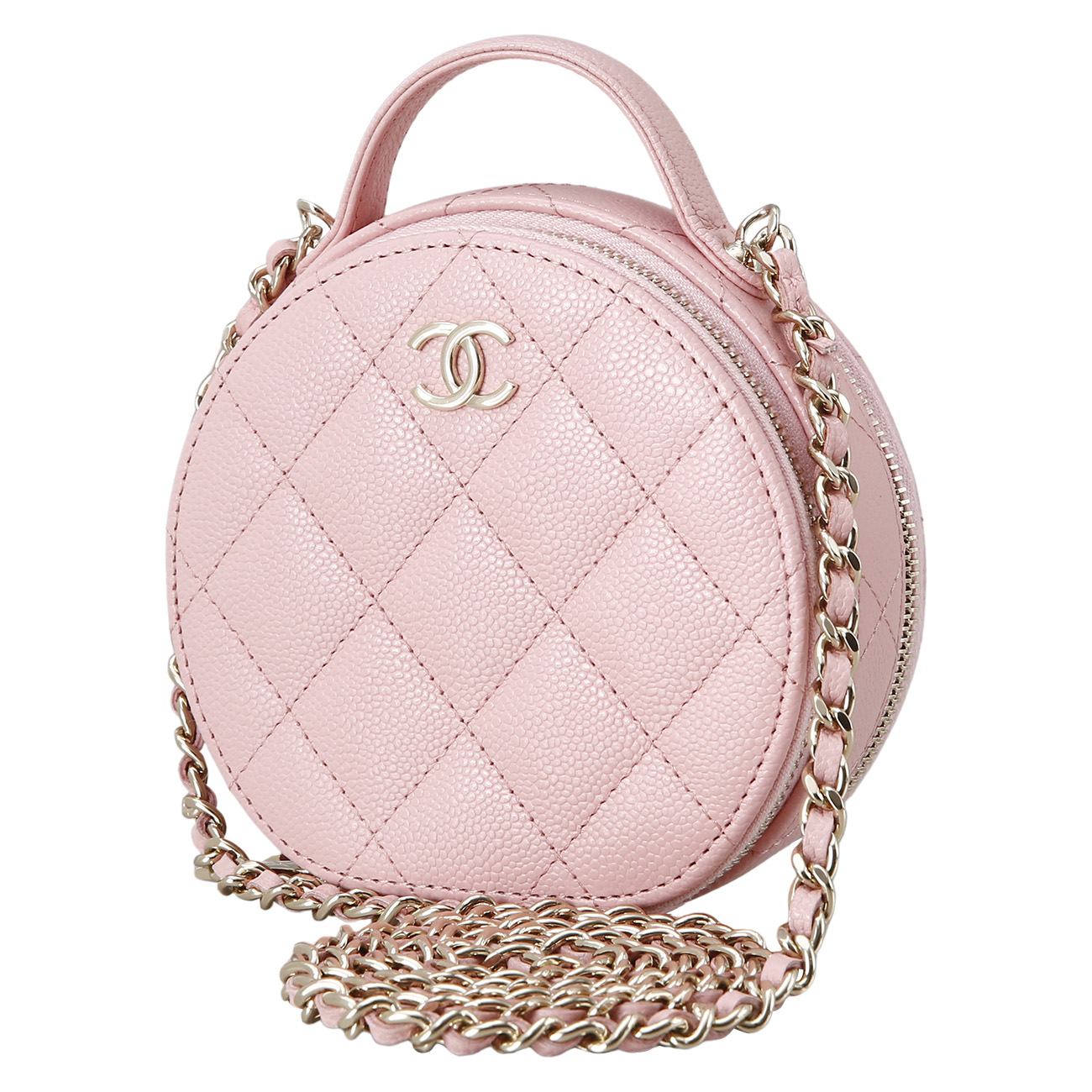 CHANEL(USED)샤넬 캐비어 라운드 투웨이 체인 백
