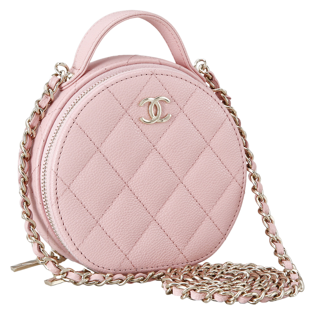 CHANEL(USED)샤넬 캐비어 라운드 투웨이 체인 백