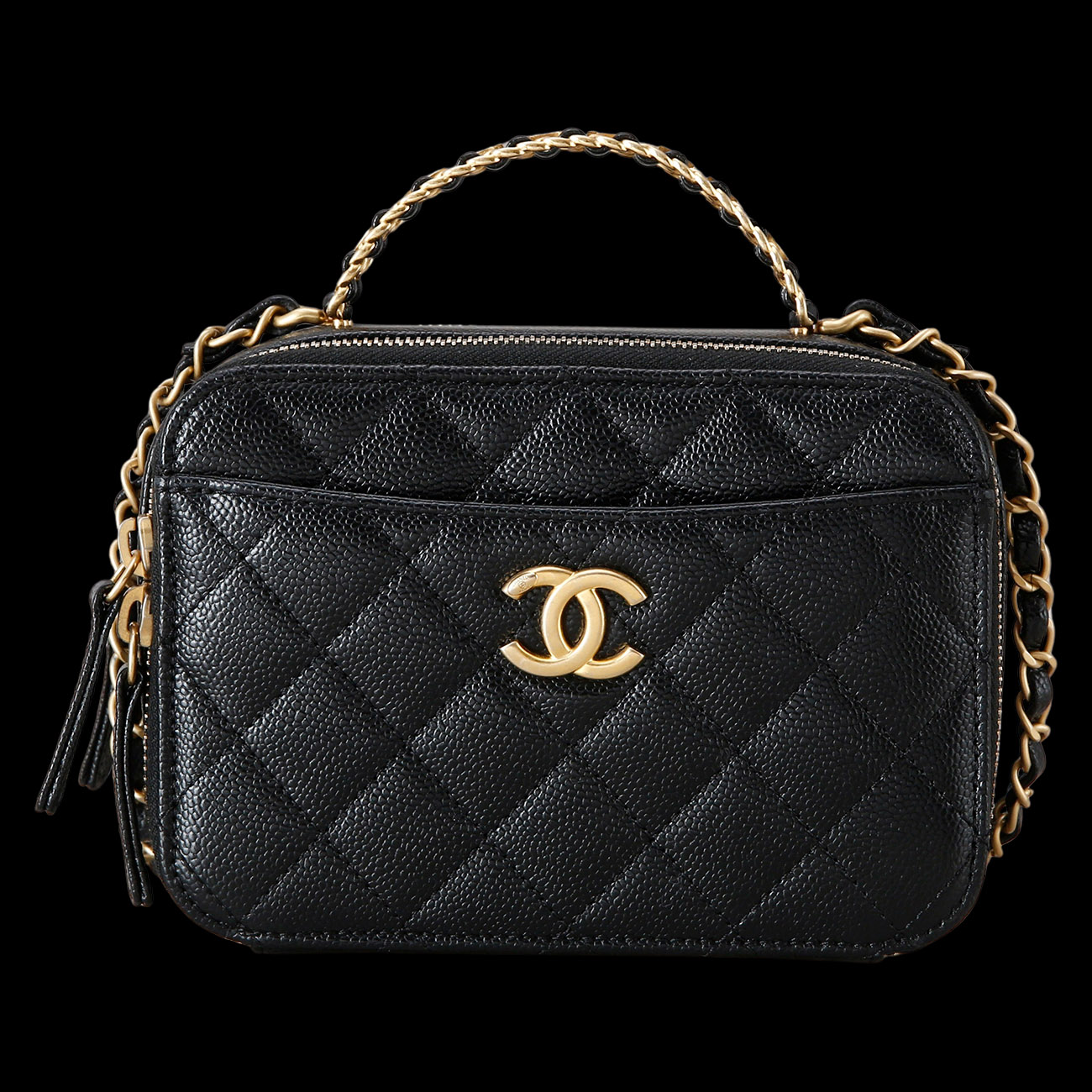 CHANEL(USED)샤넬 시즌 캐비어 코스메틱백