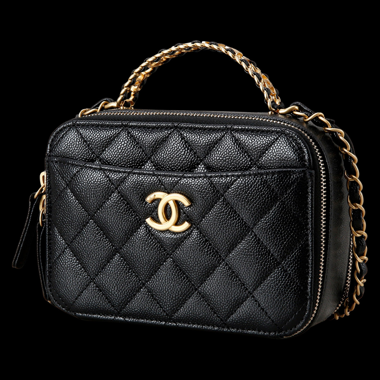 CHANEL(USED)샤넬 시즌 캐비어 코스메틱백