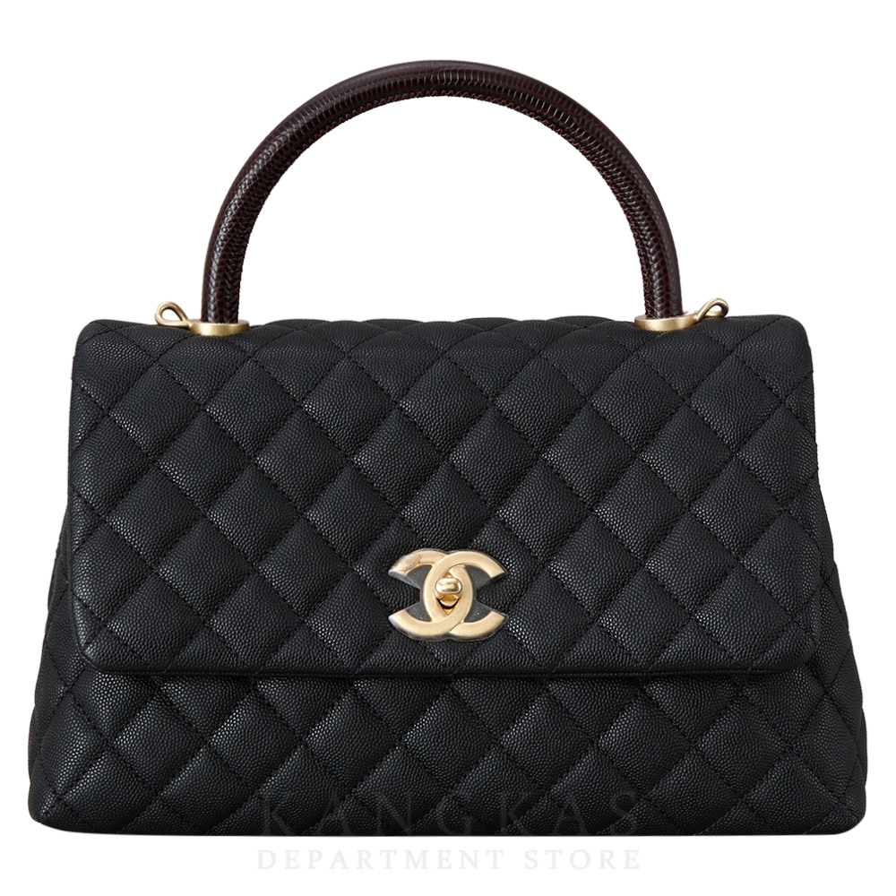 CHANEL(USED)샤넬 캐비어 코코핸들 미듐 리자드핸들