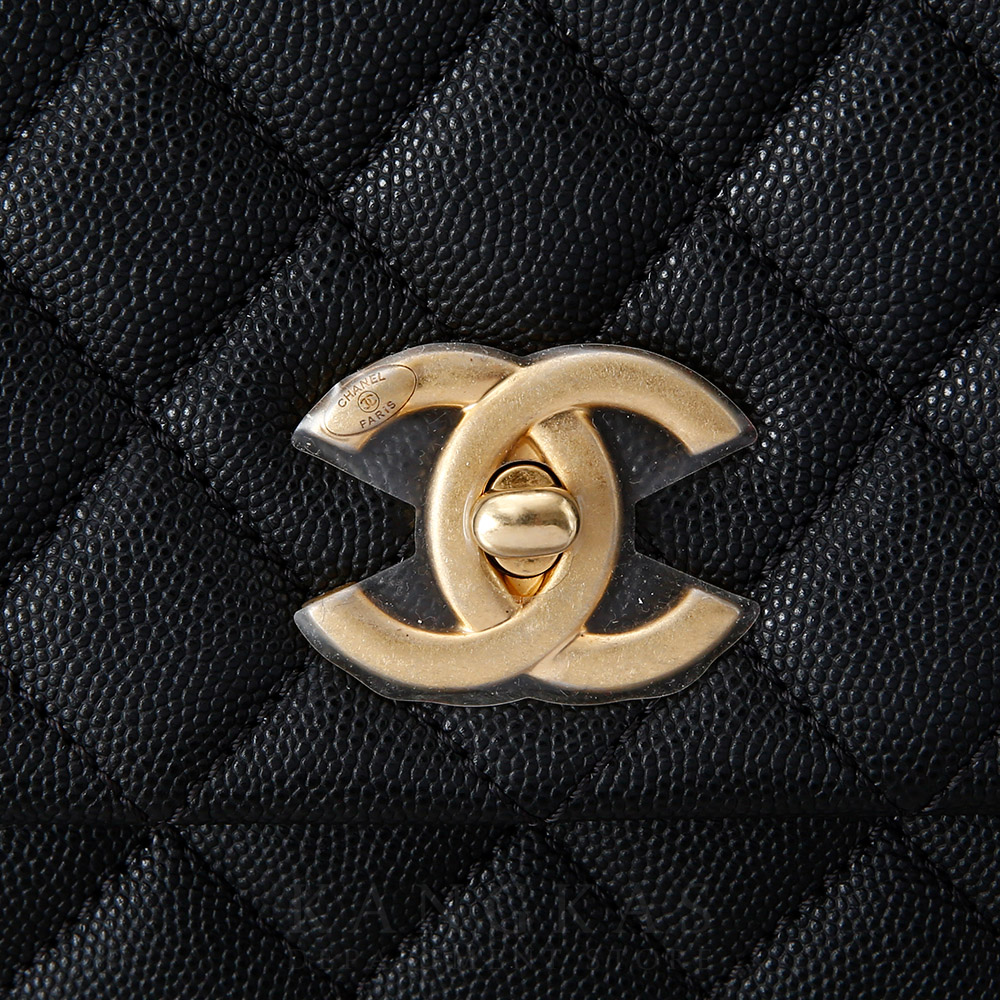 CHANEL(USED)샤넬 캐비어 코코핸들 미듐 리자드핸들