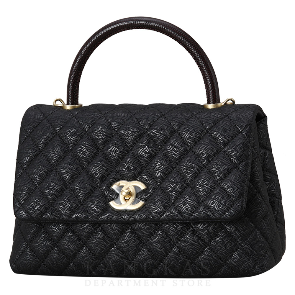 CHANEL(USED)샤넬 캐비어 코코핸들 미듐 리자드핸들