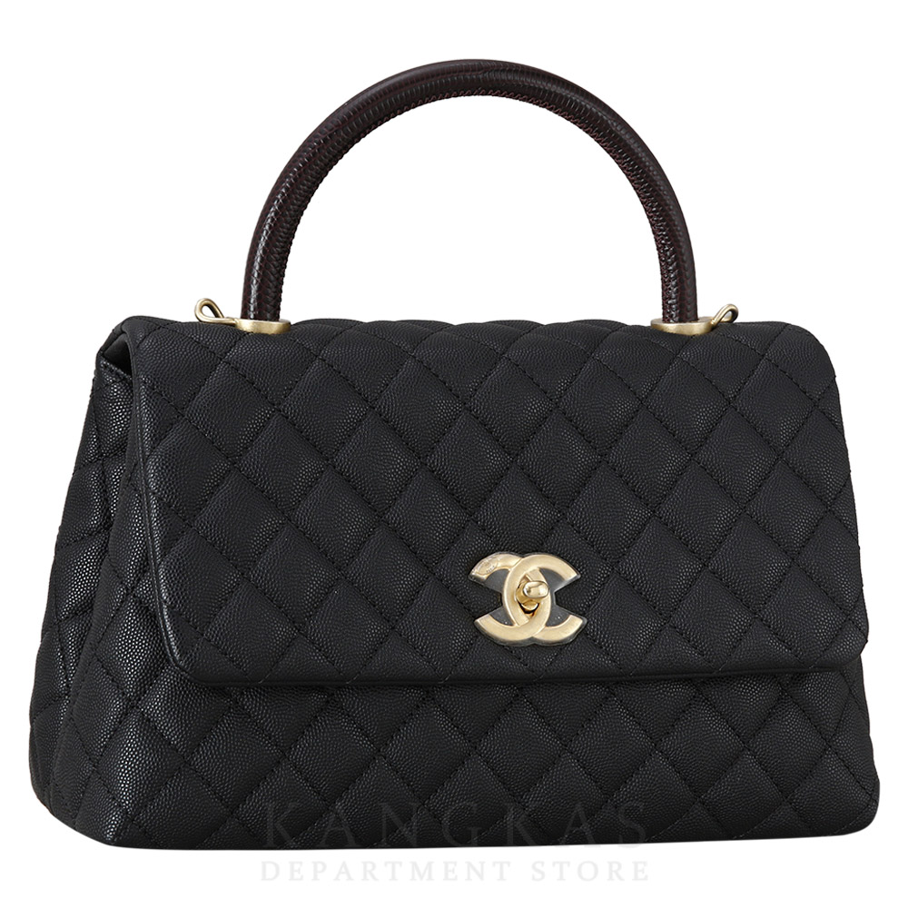 CHANEL(USED)샤넬 캐비어 코코핸들 미듐 리자드핸들