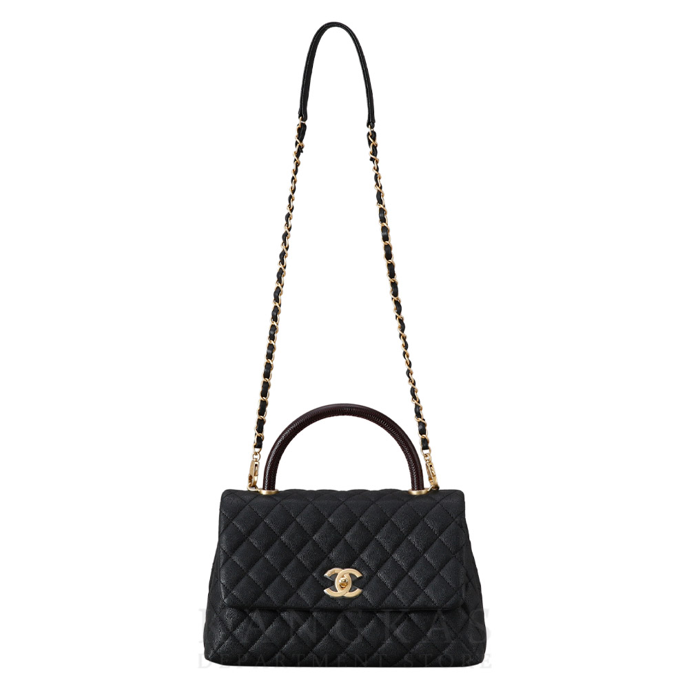 CHANEL(USED)샤넬 캐비어 코코핸들 미듐 리자드핸들