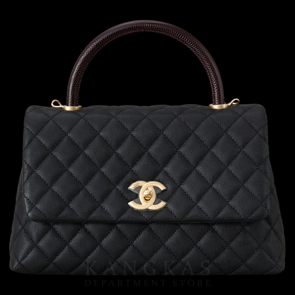 CHANEL(USED)샤넬 캐비어 코코핸들 미듐 리자드핸들