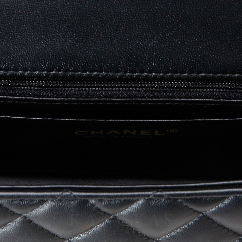 CHANEL(USED)샤넬 램스킨 클래식 뉴미니 탑핸들 크로스백 @@@@@