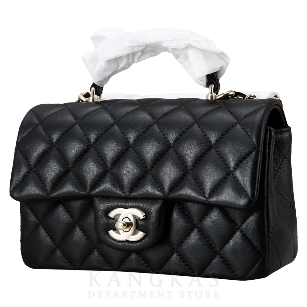 CHANEL(USED)샤넬 램스킨 클래식 뉴미니 탑핸들 크로스백 @@@@@