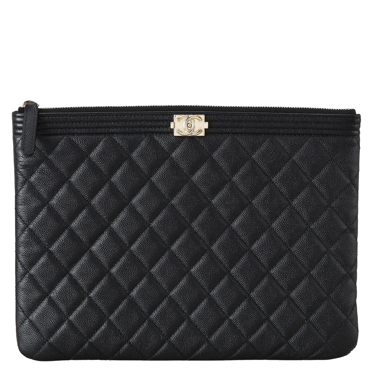 CHANEL(USED)샤넬 캐비어 보이샤넬 클러치 뉴미듐