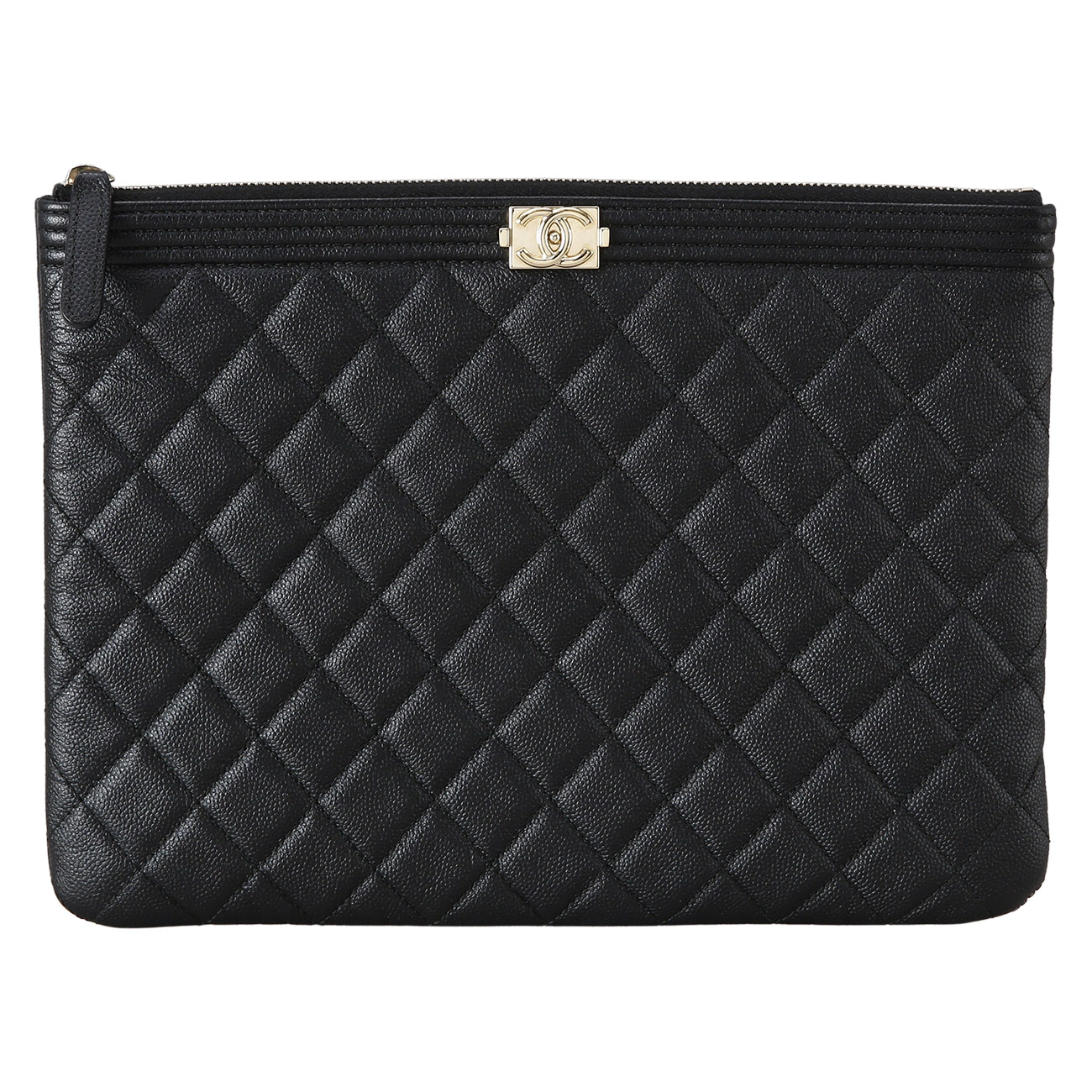 CHANEL(USED)샤넬 캐비어 보이샤넬 클러치 뉴미듐