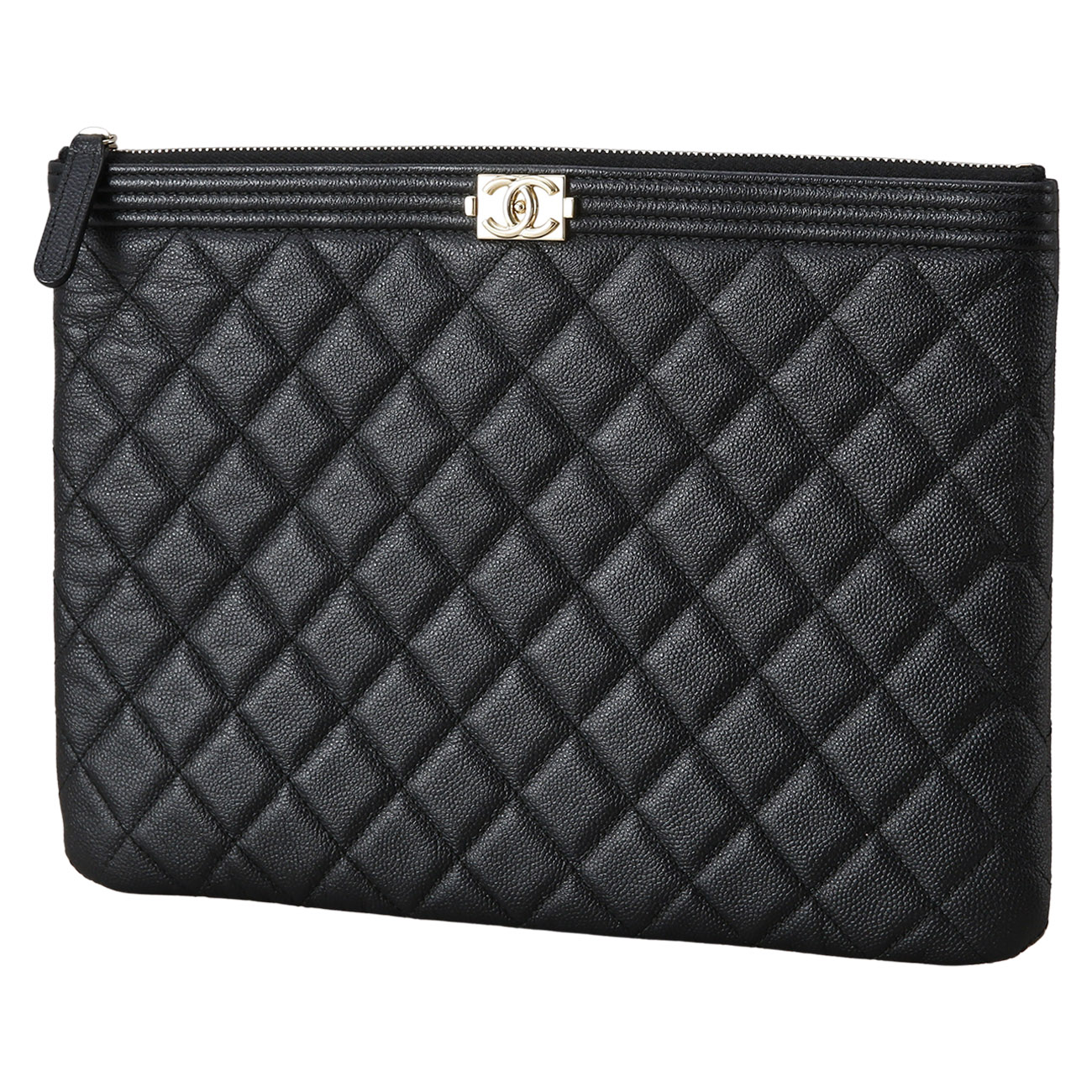 CHANEL(USED)샤넬 캐비어 보이샤넬 클러치 뉴미듐