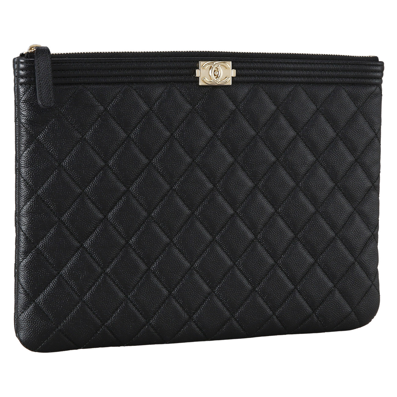 CHANEL(USED)샤넬 캐비어 보이샤넬 클러치 뉴미듐