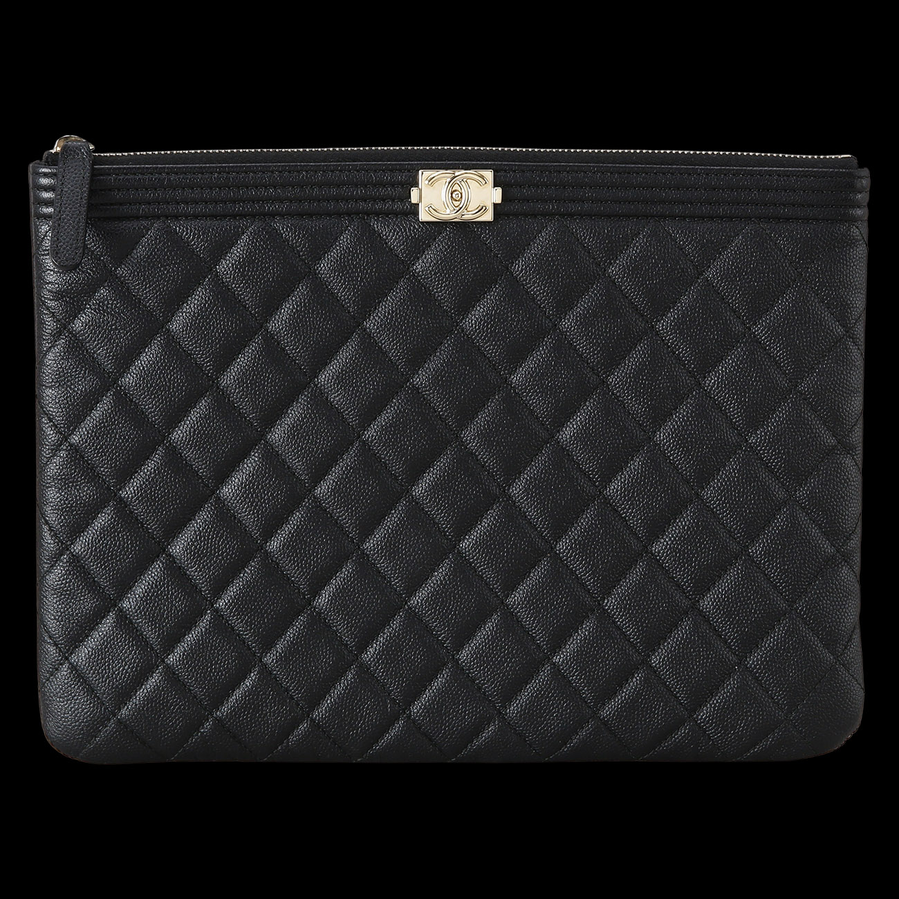 CHANEL(USED)샤넬 캐비어 보이샤넬 클러치 뉴미듐