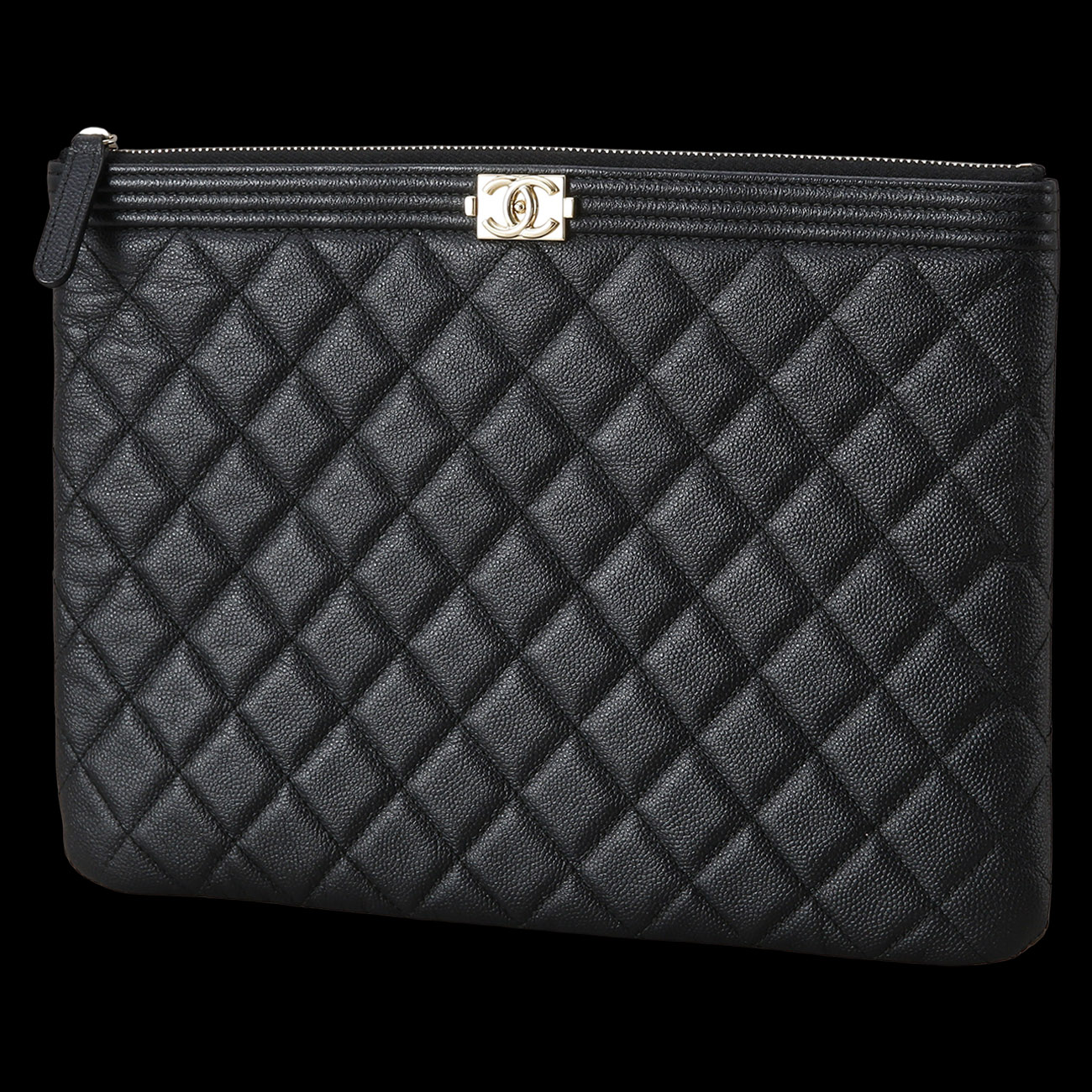 CHANEL(USED)샤넬 캐비어 보이샤넬 클러치 뉴미듐