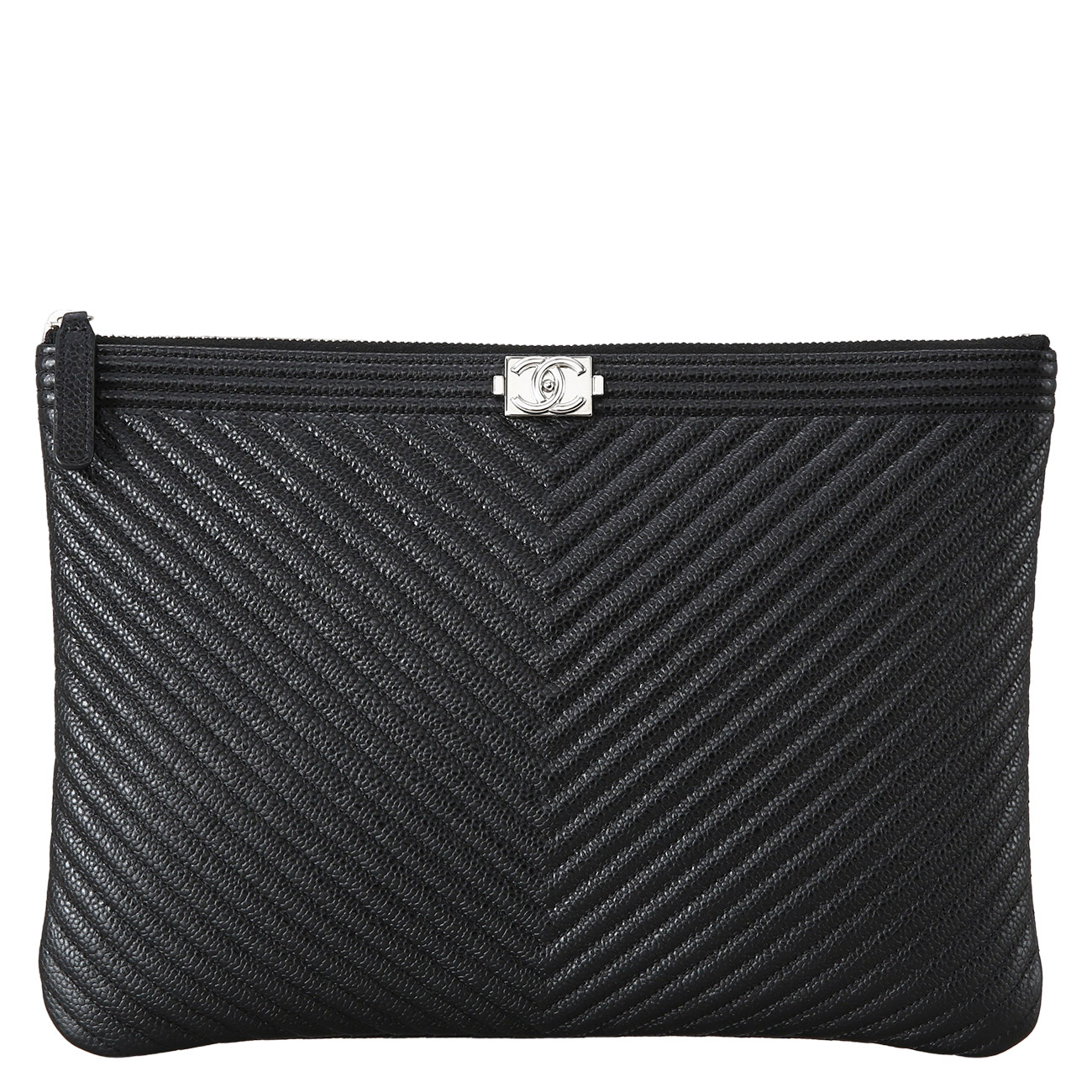 CHANEL(USED)샤넬 쉐브론 보이샤넬 클러치 뉴미듐