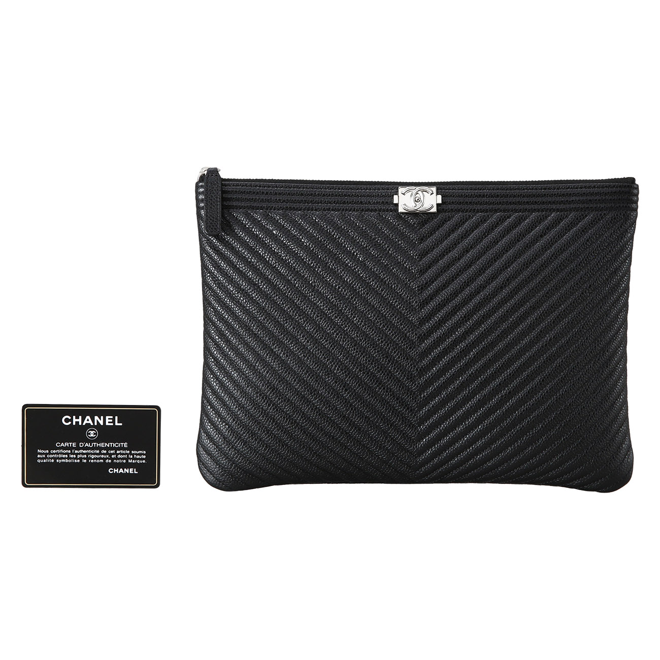 CHANEL(USED)샤넬 쉐브론 보이샤넬 클러치 뉴미듐