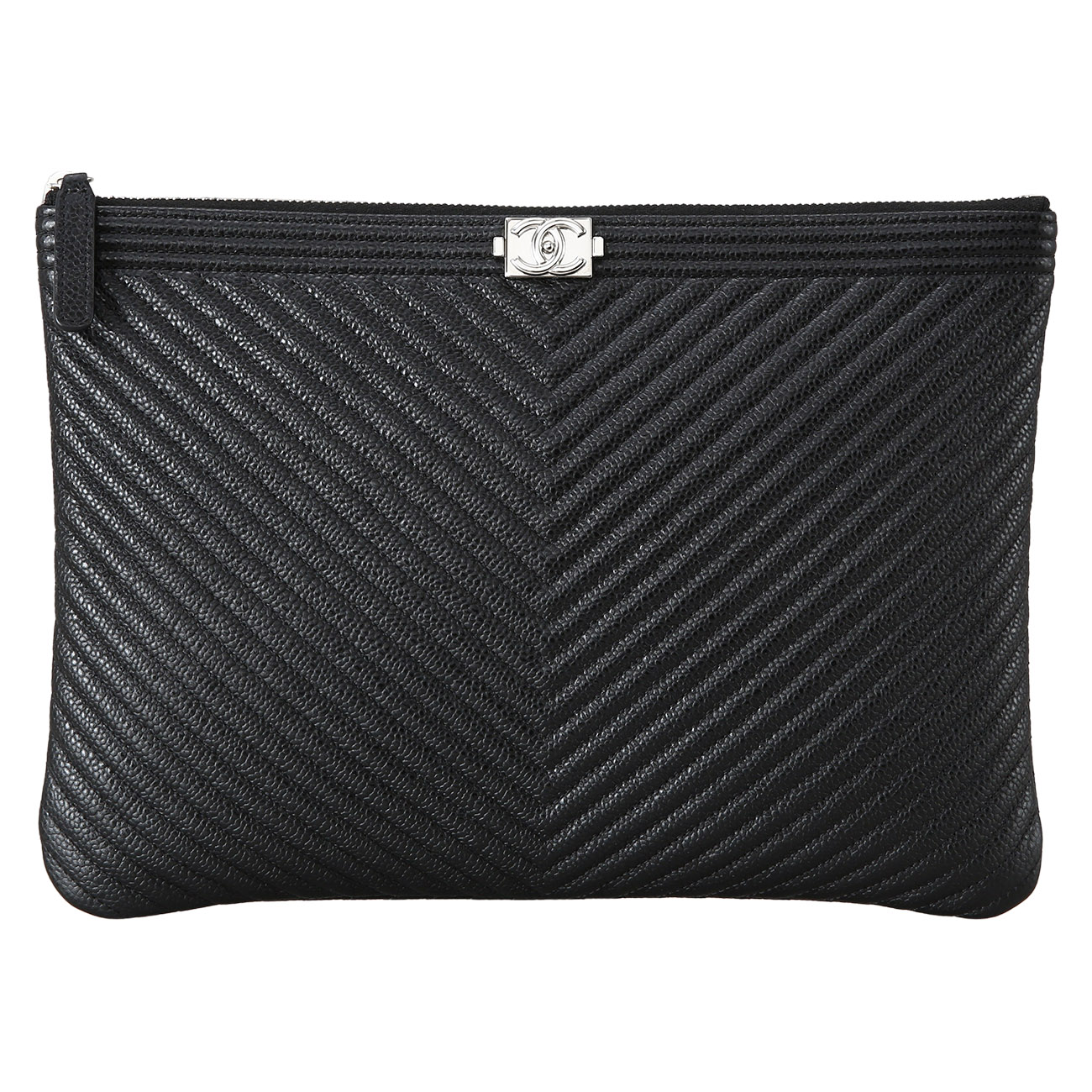 CHANEL(USED)샤넬 쉐브론 보이샤넬 클러치 뉴미듐