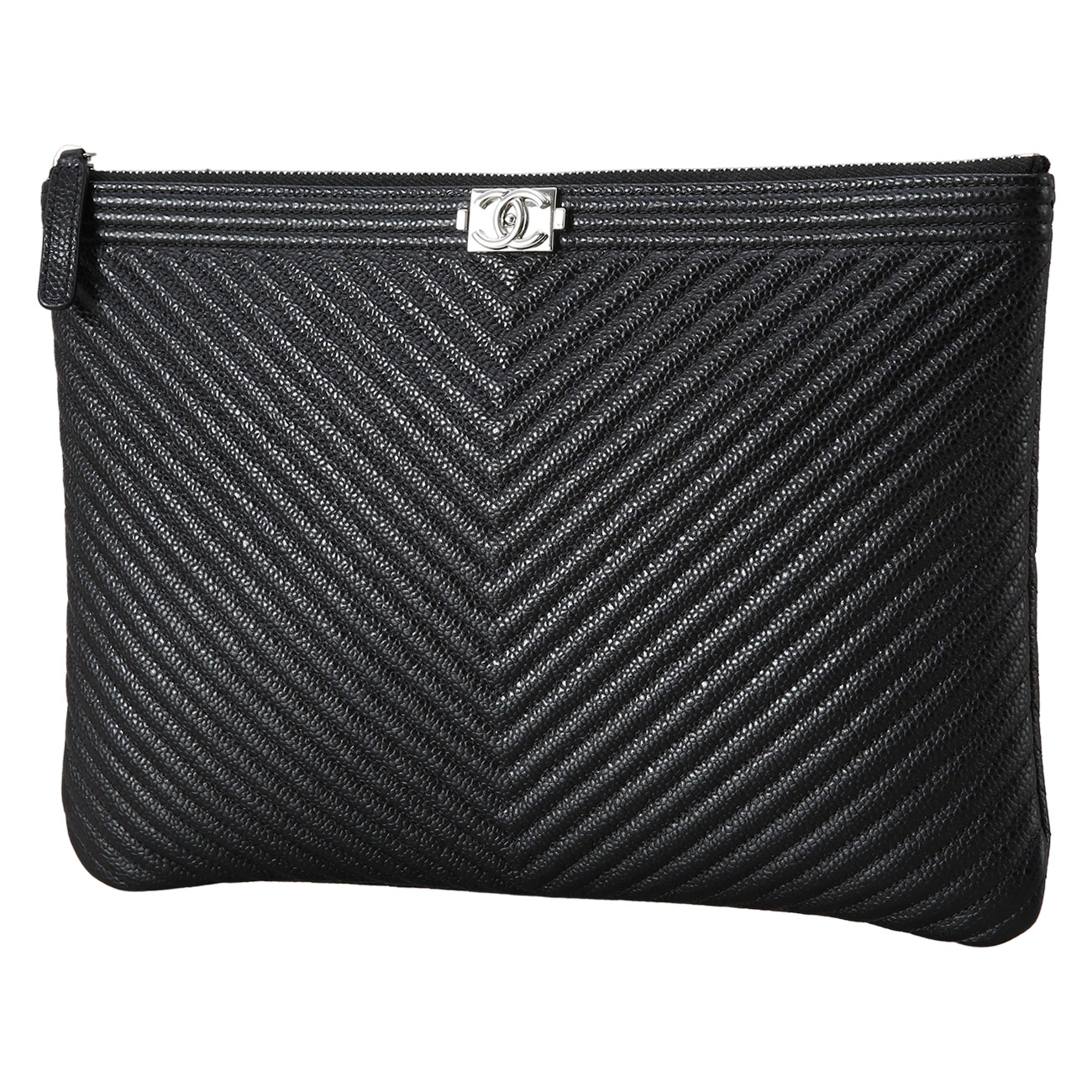 CHANEL(USED)샤넬 쉐브론 보이샤넬 클러치 뉴미듐