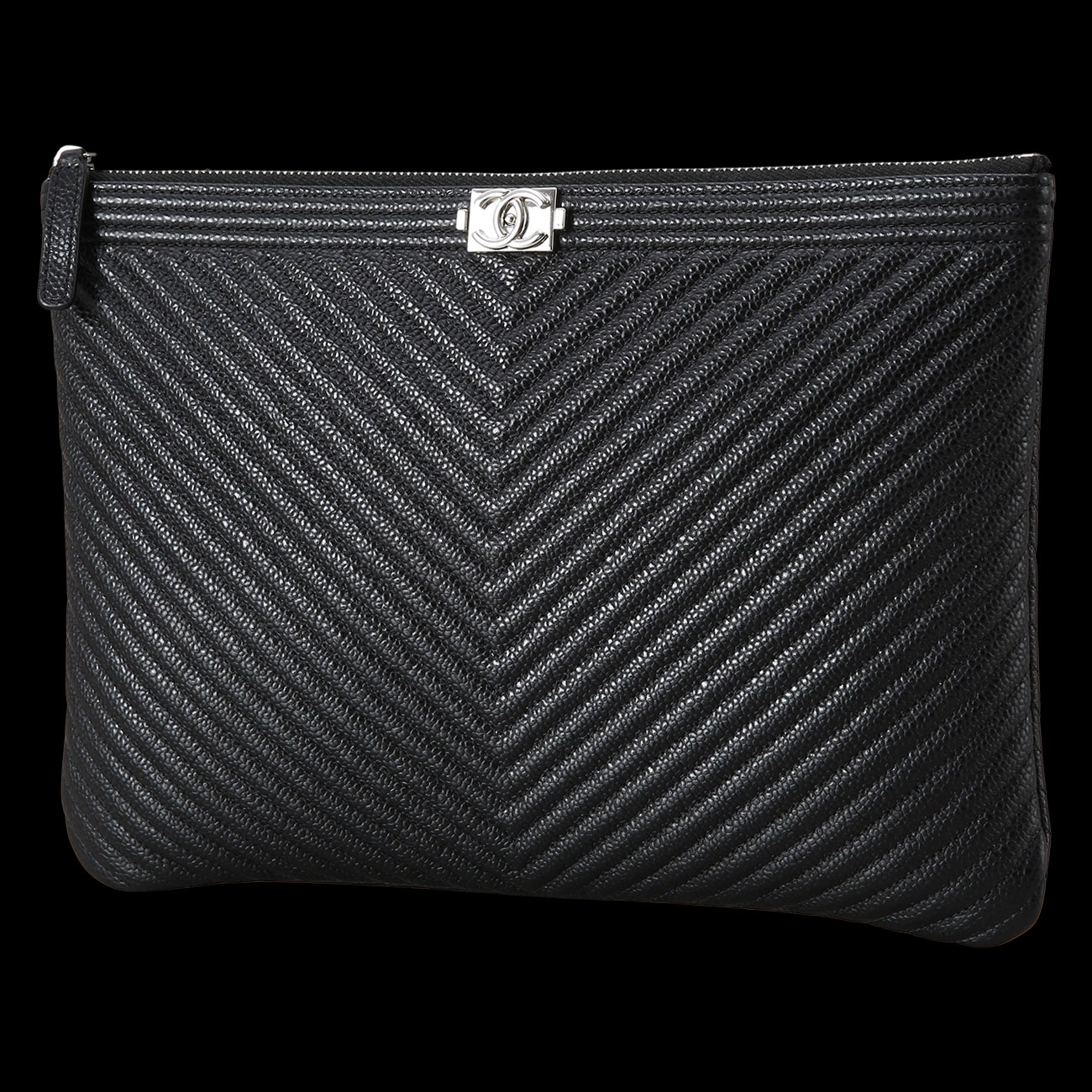 CHANEL(USED)샤넬 쉐브론 보이샤넬 클러치 뉴미듐
