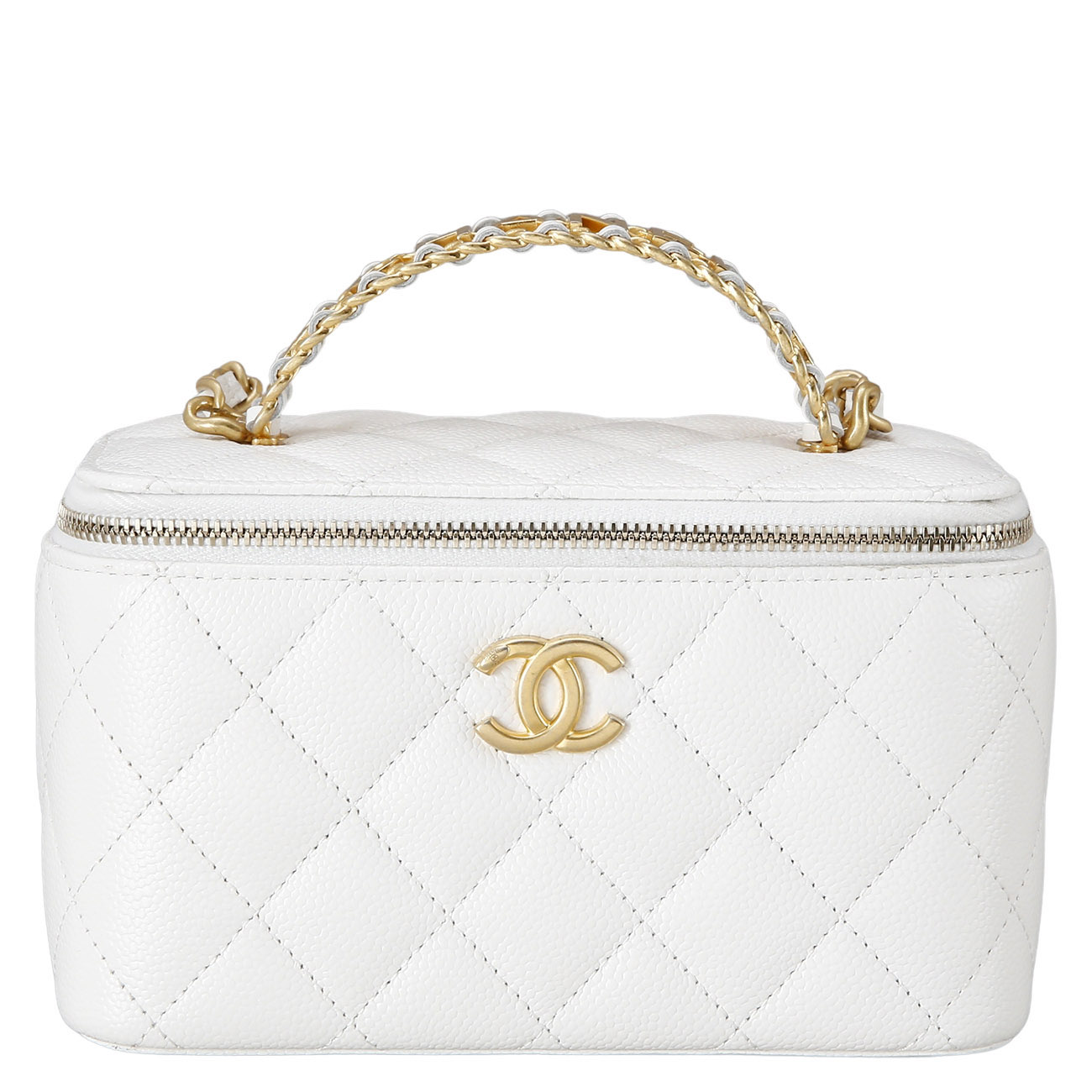 CHANEL(USED)샤넬 로고 탑 핸들 베니티 체인백