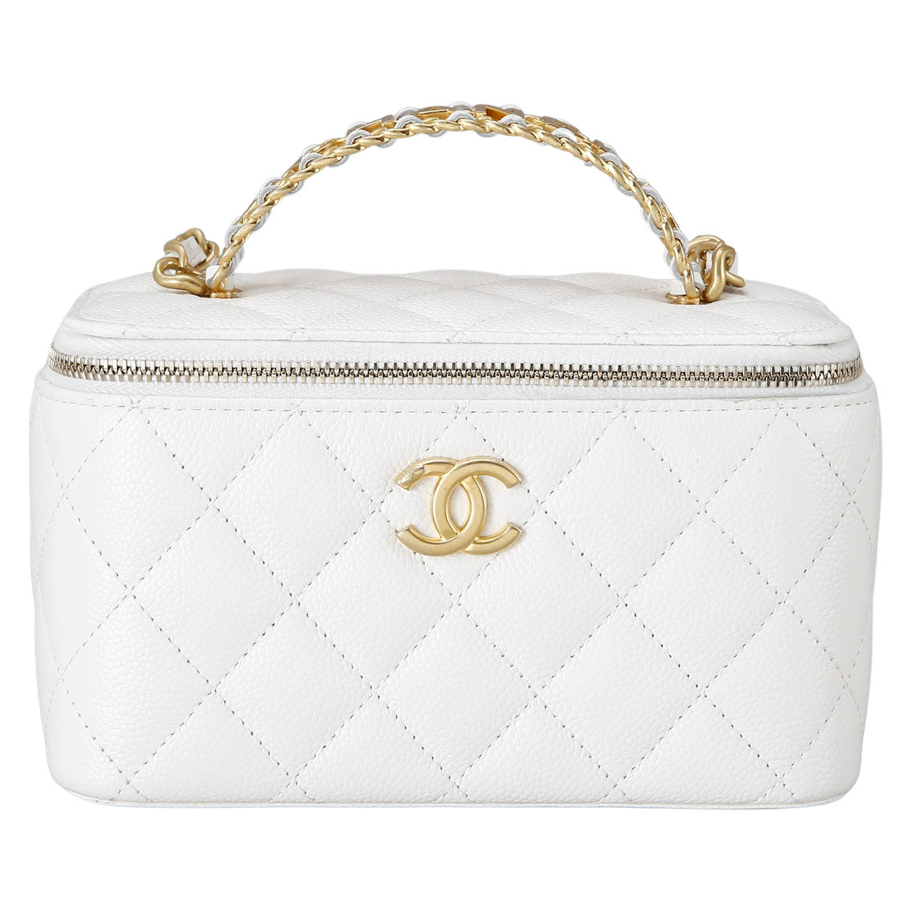 CHANEL(USED)샤넬 로고 탑 핸들 베니티 체인백