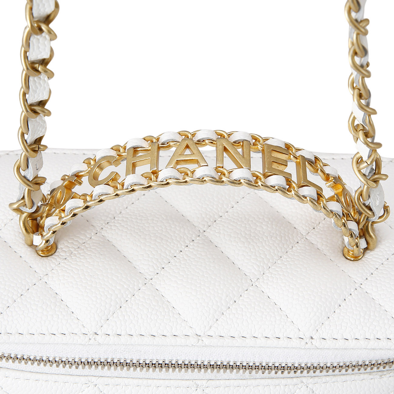 CHANEL(USED)샤넬 로고 탑 핸들 베니티 체인백