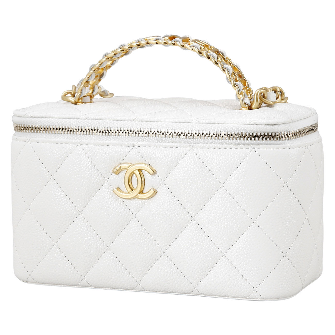 CHANEL(USED)샤넬 로고 탑 핸들 베니티 체인백