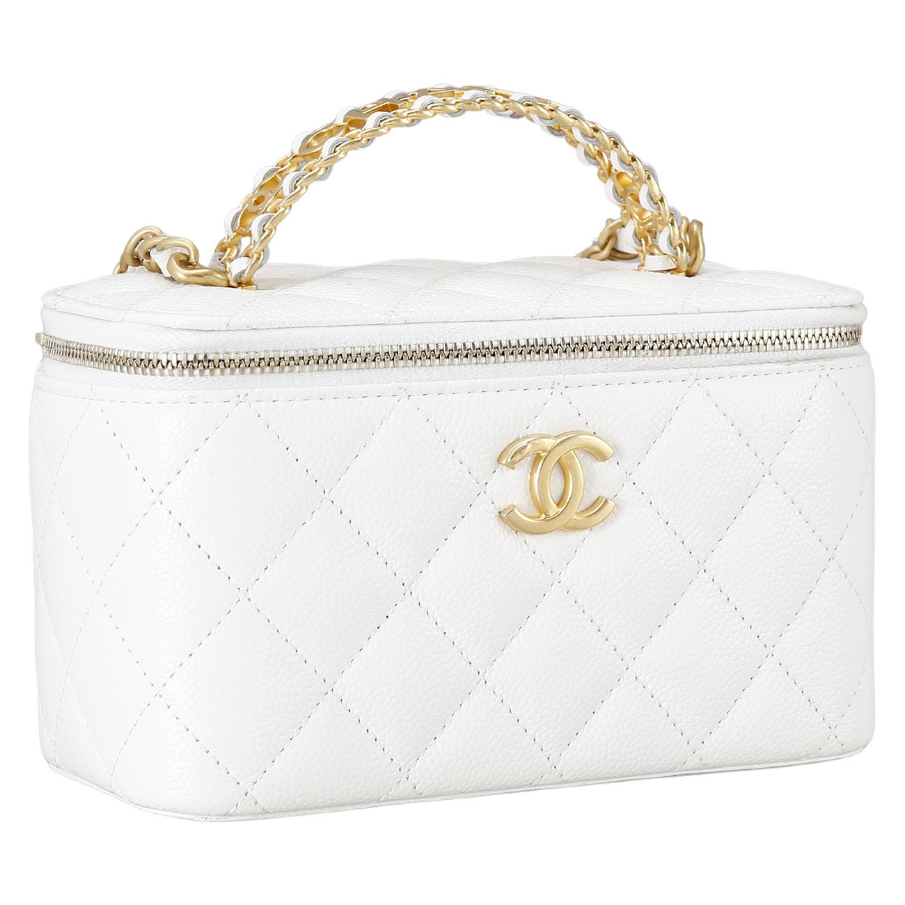 CHANEL(USED)샤넬 로고 탑 핸들 베니티 체인백