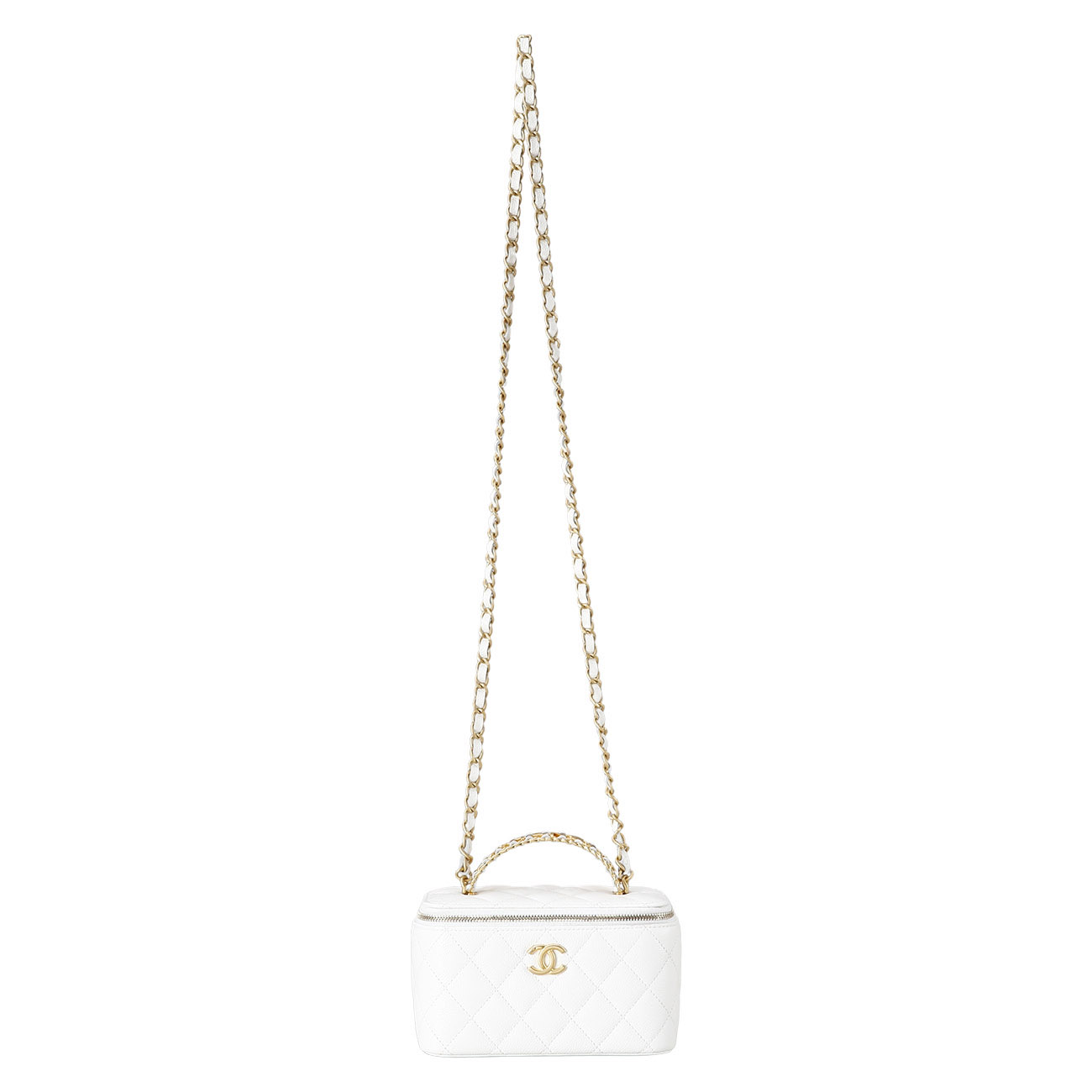 CHANEL(USED)샤넬 로고 탑 핸들 베니티 체인백