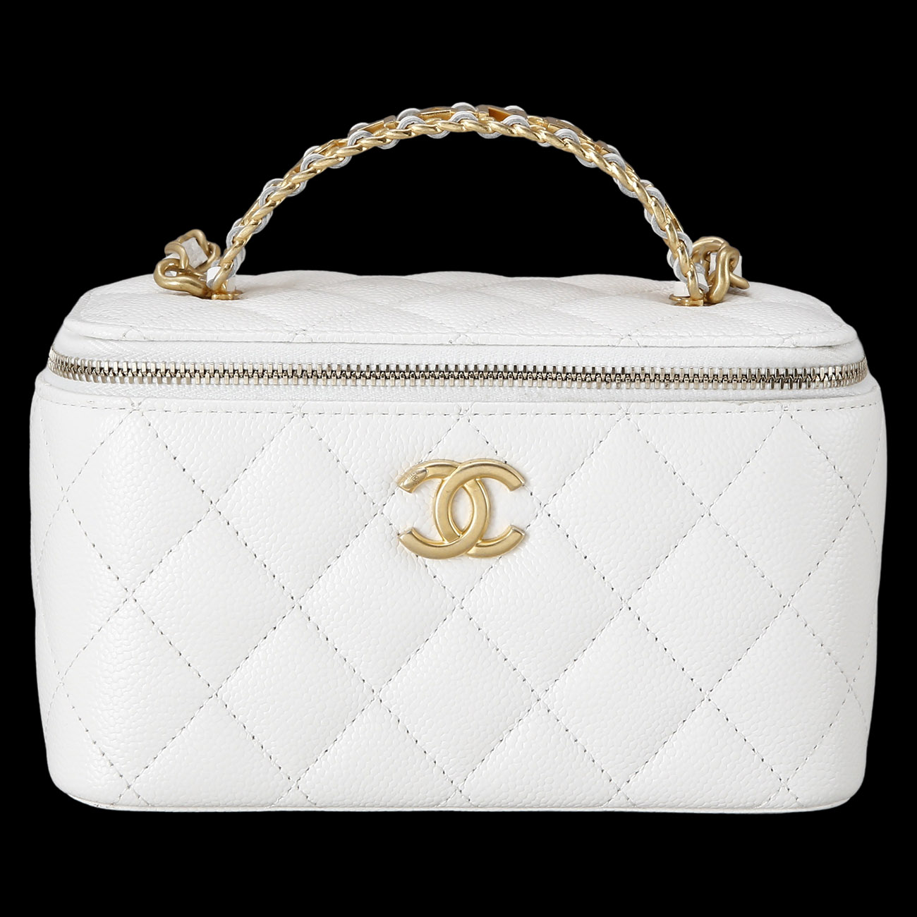 CHANEL(USED)샤넬 로고 탑 핸들 베니티 체인백