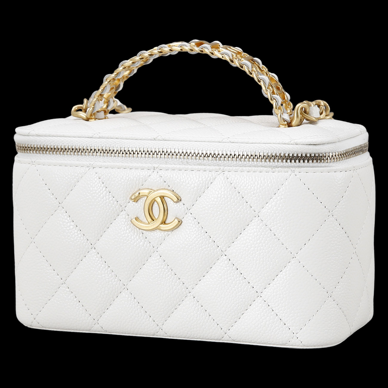 CHANEL(USED)샤넬 로고 탑 핸들 베니티 체인백