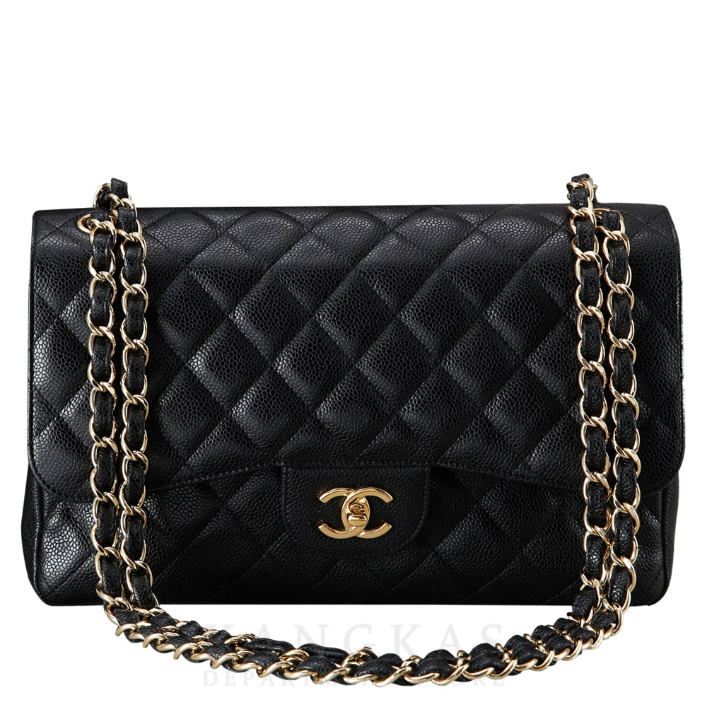 CHANEL(USED)샤넬 클래식 캐비어 점보 금장