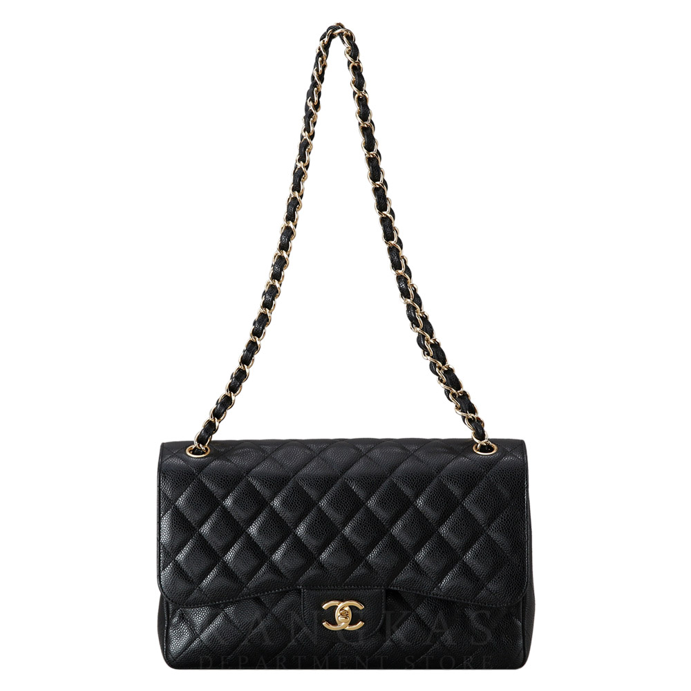 CHANEL(USED)샤넬 클래식 캐비어 점보 금장