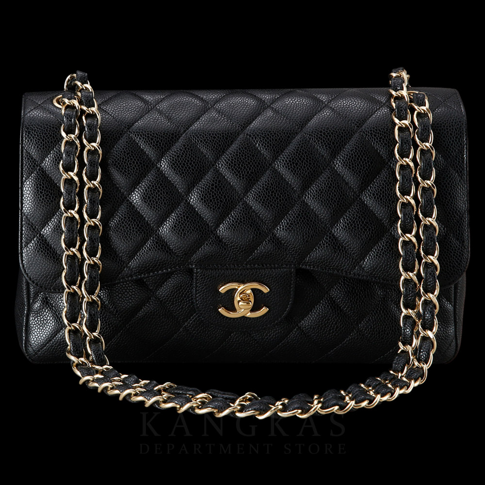 CHANEL(USED)샤넬 클래식 캐비어 점보 금장