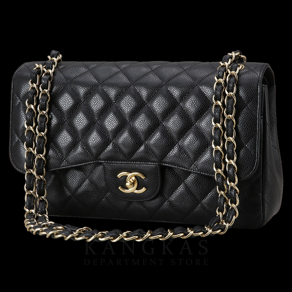 CHANEL(USED)샤넬 클래식 캐비어 점보 금장