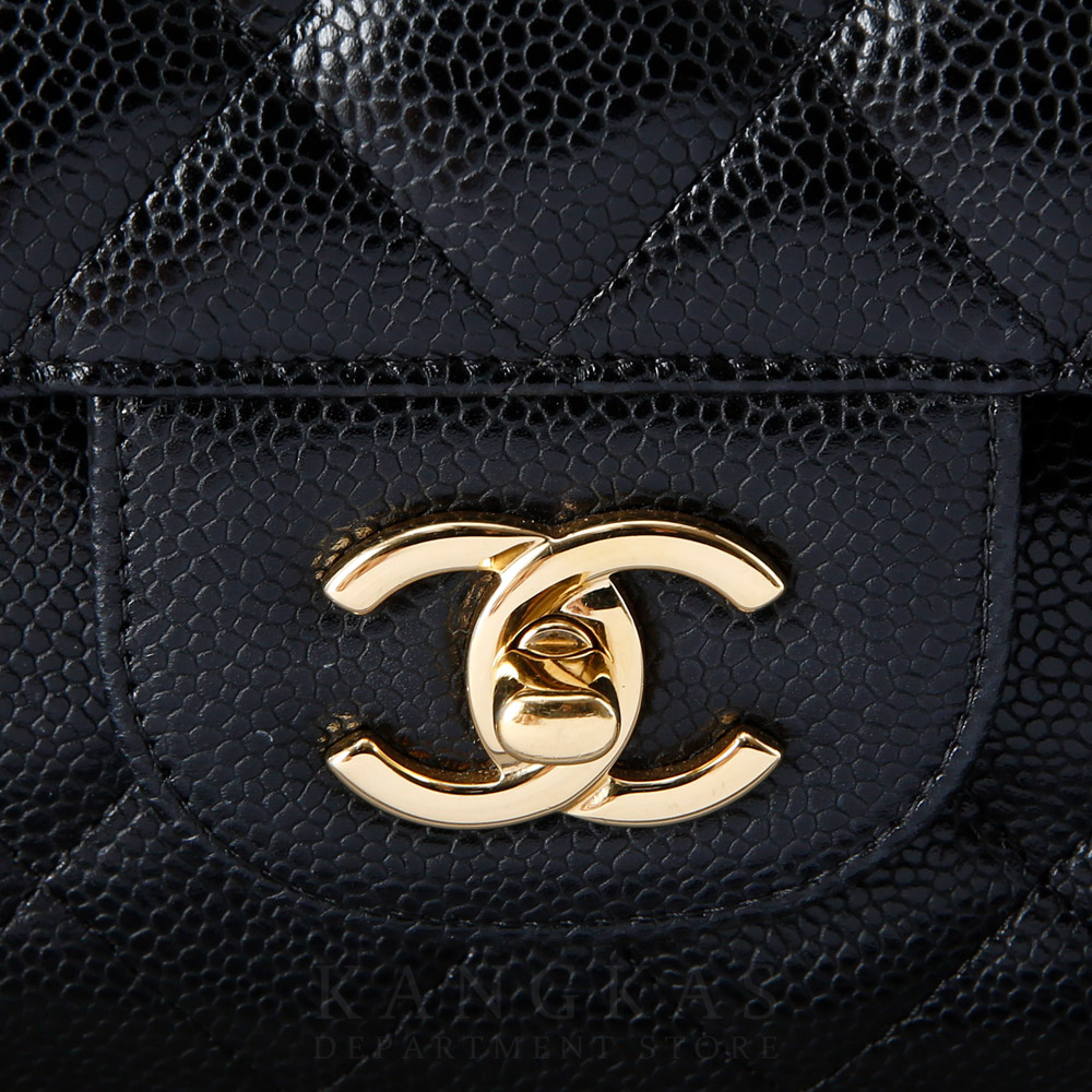 CHANEL(USED)샤넬 클래식 캐비어 점보 금장