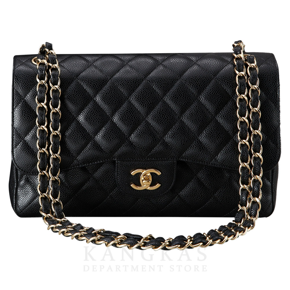CHANEL(USED)샤넬 클래식 캐비어 점보 금장