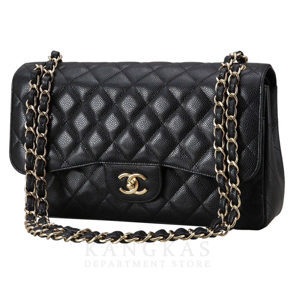 CHANEL(USED)샤넬 클래식 캐비어 점보 금장