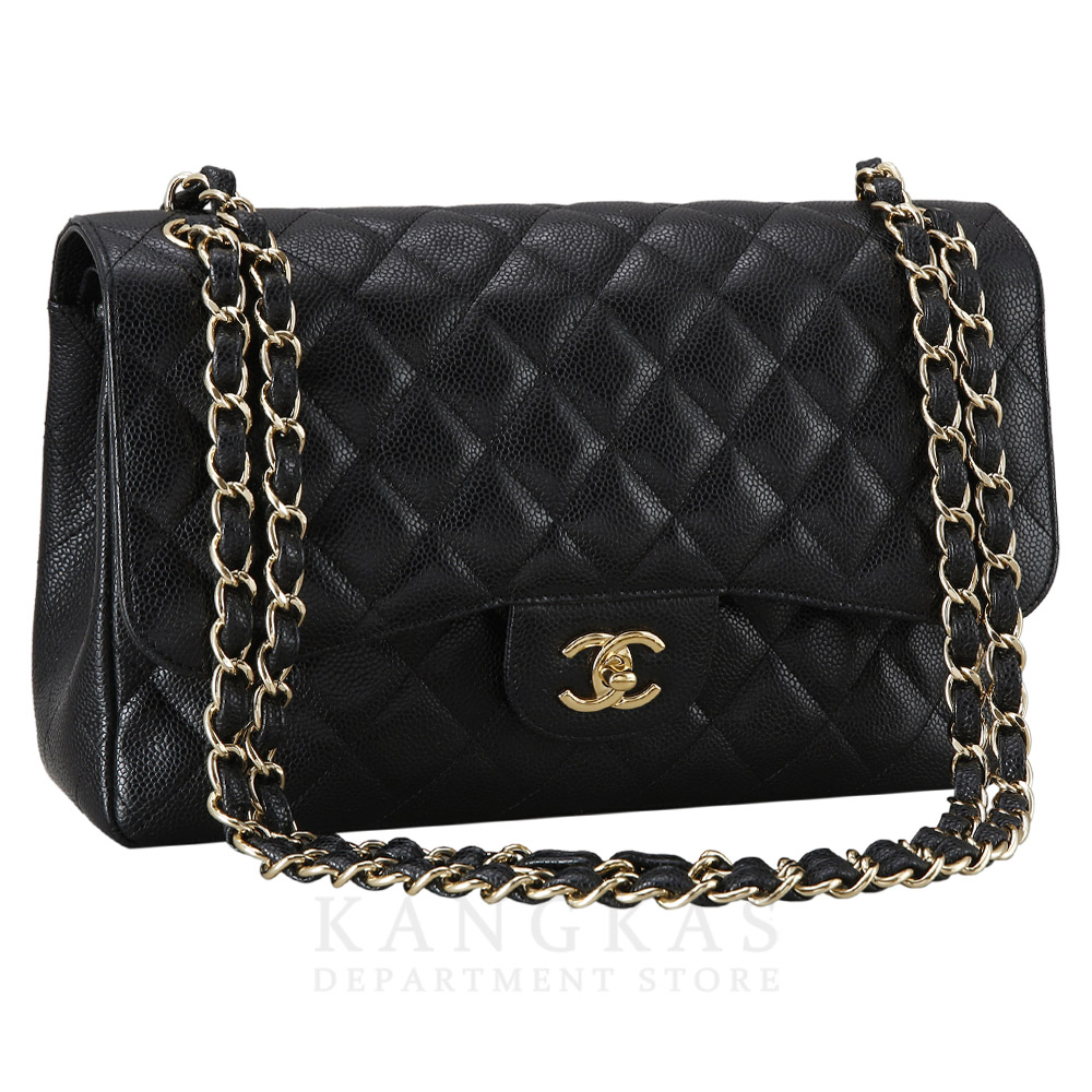 CHANEL(USED)샤넬 클래식 캐비어 점보 금장