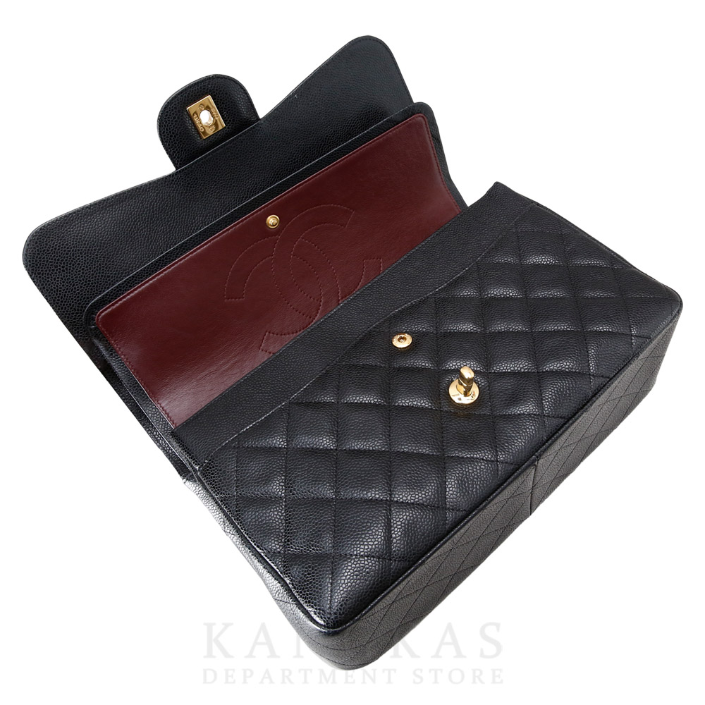 CHANEL(USED)샤넬 클래식 캐비어 점보 금장
