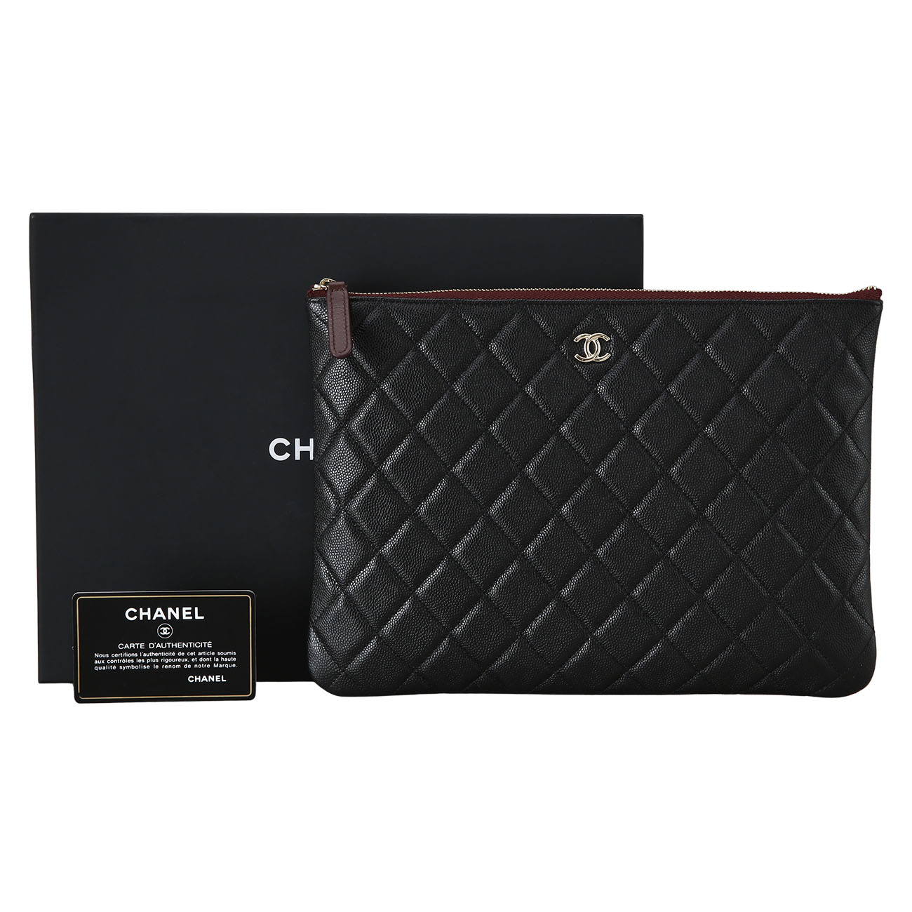 CHANEL(USED)샤넬 캐비어 클래식 클러치 미듐